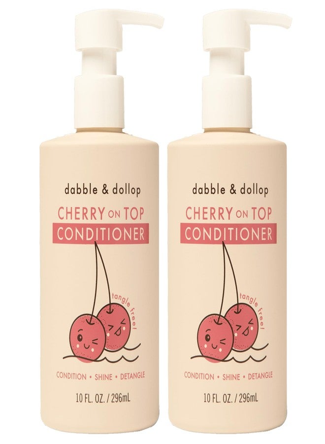Dabble & Dollop Cherry on Top Conditioner - Natural Shine & Detangler for Kids, Paraben & Sulfate Free, Vegan, Gluten-free, Tear-Free (10oz, Pack of 2) - Image 1